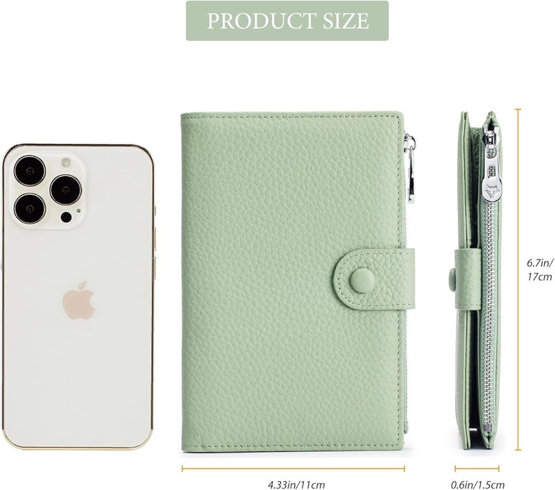 EutDett Leather Passport Holder for Women, Slim RFID Blocking Travel Wallet, Compact Passport Wallet with Zippered Coins Pocket and SIM Slots, Ladies Passport Cover Case - Image 3
